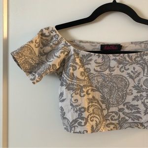 Motel Rocks paisley grey crop top